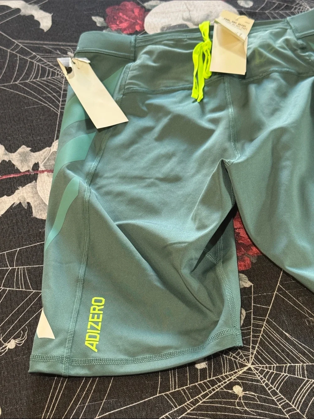 NWT Adidas Adizero Archive Running Shorts Half Tights Men's Green Teal Sz M